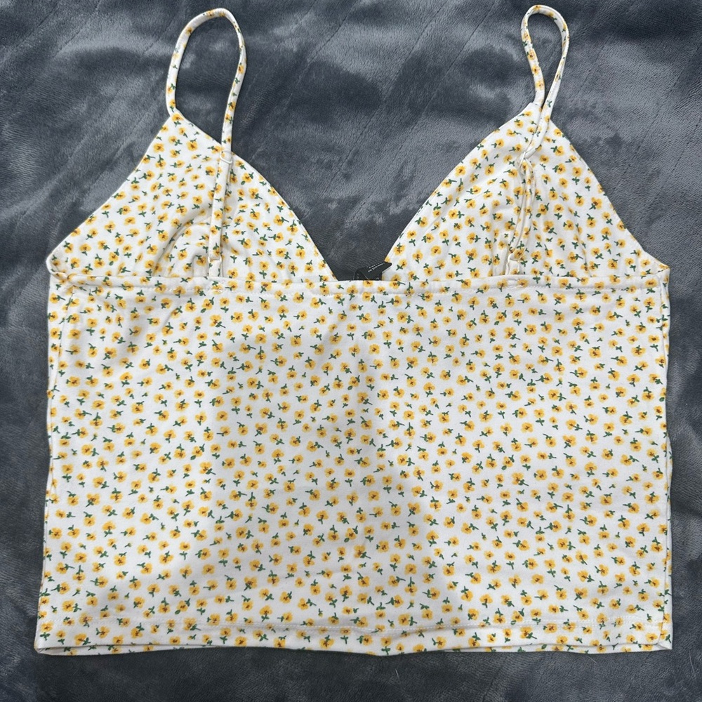 Floral Yellow and White Women's Top